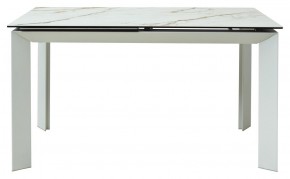 Стол CREMONA 180 KL-188 Контрастный мрамор матовый, итальянская керамика/ белый каркас, ®DISAUR в Нягани - nyagan.ok-mebel.com | фото 2