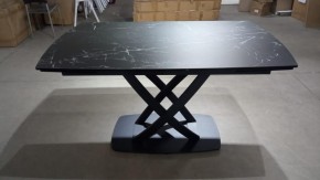Стол FOGGIA 140 KL-116 Черный мрамор матовый, итальянская керамика/ черный каркас, ®DISAUR в Нягани - nyagan.ok-mebel.com | фото 2