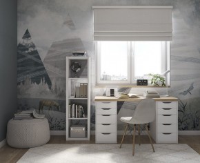 Стол письменный Ингар 2/55 140x75x55, дуб беленый/белый в Нягани - nyagan.ok-mebel.com | фото 4