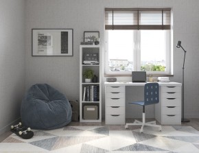 Стол письменный Ингар белый, 140x75, с двумя тумбами в Нягани - nyagan.ok-mebel.com | фото 2