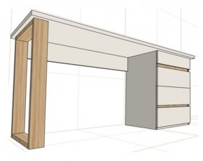 Стол письменный с тумбой 4 ящика (1450) в Нягани - nyagan.ok-mebel.com | фото 2