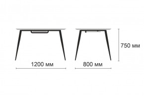 Стол раздвижной Корсика В1 (Бискайская сосна/черный) в Нягани - nyagan.ok-mebel.com | фото 2