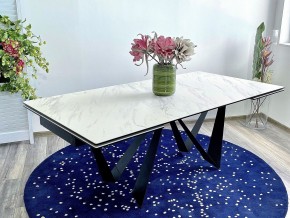 Стол RIETI 200 KL-99 Белый мрамор матовый, итальянская керамика / черный каркас, ®DISAUR в Нягани - nyagan.ok-mebel.com | фото 2