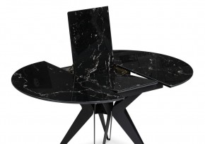 Стол стеклянный Рикла 110(150)х110х76 черный мрамор / черный в Нягани - nyagan.ok-mebel.com | фото 4