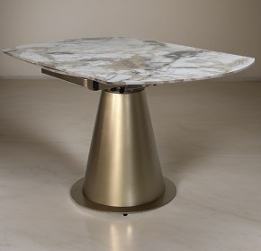 Стол TERAMO 135 GLOSS GRAND JADE SOLID CERAMIC, керамика, поворотн.механизм / Бронзовый, ®DISAUR в Нягани - nyagan.ok-mebel.com | фото