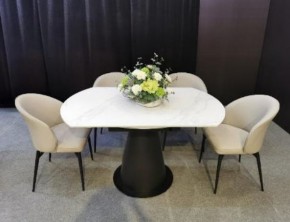 Стол TERAMO 135 GLOSS GRAND JADE SOLID CERAMIC, керамика, поворотн.механизм / Черный каркас, ®DISAUR в Нягани - nyagan.ok-mebel.com | фото 3