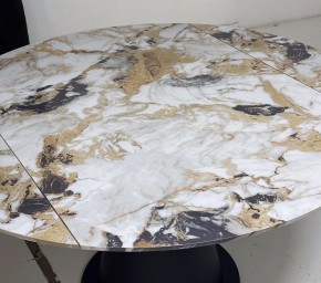 Стол TERAMO 135 GLOSS GRAND JADE SOLID CERAMIC, керамика, поворотн.механизм / Черный каркас, ®DISAUR в Нягани - nyagan.ok-mebel.com | фото 4