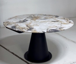 Стол TERAMO 135 GLOSS GRAND JADE SOLID CERAMIC, керамика, поворотн.механизм / Черный каркас, ®DISAUR в Нягани - nyagan.ok-mebel.com | фото 5