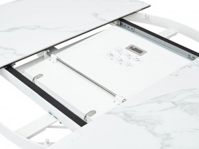 Стол TRENTO 120 HIGH GLOSS STATUARIO Белый мрамор глянцевый, керамика/ белый каркас, ®DISAUR в Нягани - nyagan.ok-mebel.com | фото 3