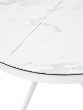 Стол TRENTO 120 HIGH GLOSS STATUARIO Белый мрамор глянцевый, керамика/ белый каркас, ®DISAUR в Нягани - nyagan.ok-mebel.com | фото 4
