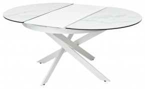 Стол TRENTO 120 HIGH GLOSS STATUARIO Белый мрамор глянцевый, керамика/ белый каркас, ®DISAUR в Нягани - nyagan.ok-mebel.com | фото 6