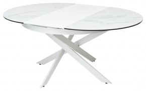 Стол TRENTO 120 HIGH GLOSS STATUARIO Белый мрамор глянцевый, керамика/ белый каркас, ®DISAUR в Нягани - nyagan.ok-mebel.com | фото 7