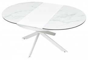 Стол TRENTO 120 HIGH GLOSS STATUARIO Белый мрамор глянцевый, керамика/ белый каркас, ®DISAUR в Нягани - nyagan.ok-mebel.com | фото 8