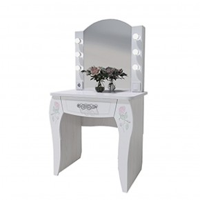 Стол туалетный Розалия №12 + ПОДСВЕТКА (лиственница белая, омела) в Нягани - nyagan.ok-mebel.com | фото