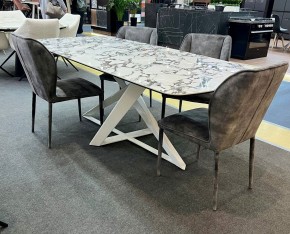 Стол VICENZA 220 BULGARI WHITE, керамика / белый, ®DISAUR в Нягани - nyagan.ok-mebel.com | фото 2
