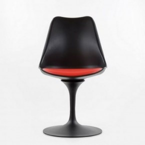 Стул Barneo N-8 Tulip style черный с красной подушкой в Нягани - nyagan.ok-mebel.com | фото