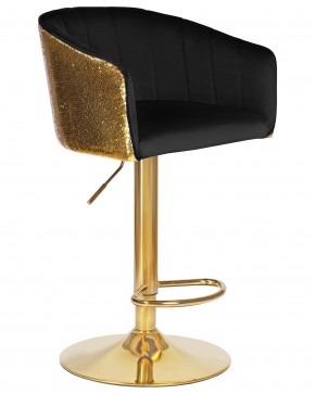 Стул барный DOBRIN DARCY GOLD SHINY, черный велюр с золотыми пайетками в Нягани - nyagan.ok-mebel.com | фото 2