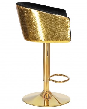 Стул барный DOBRIN DARCY GOLD SHINY, черный велюр с золотыми пайетками в Нягани - nyagan.ok-mebel.com | фото 3