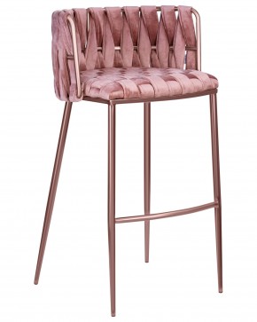 Стул барный DOBRIN EMMA ROSE GOLD, розовый велюр (VF-10) в Нягани - nyagan.ok-mebel.com | фото