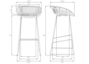 Стул барный DOBRIN FRANK, белый в Нягани - nyagan.ok-mebel.com | фото 8