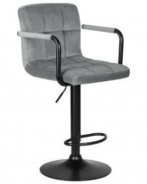 Стул барный DOBRIN KRUGER ARM BLACK, серый велюр (MJ9-75) в Нягани - nyagan.ok-mebel.com | фото 2