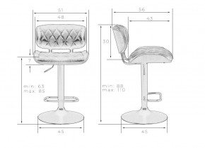 Стул барный DOBRIN MORGAN, цвет черный глянец PU ABD 002 в Нягани - nyagan.ok-mebel.com | фото 11