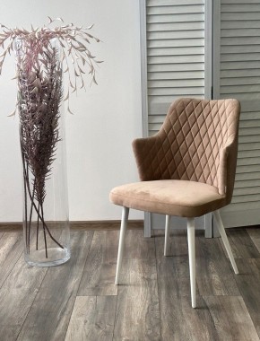 Стул HERMAN 360 град. БЕЖЕВЫЙ #5, велюр / белый каркас М-City в Нягани - nyagan.ok-mebel.com | фото 4