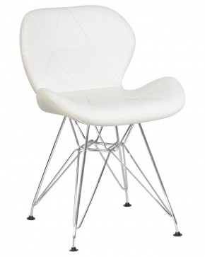 Стул обеденный DOBRIN BUTTERFLY CHROME, ножки хром, цвет белый в Нягани - nyagan.ok-mebel.com | фото