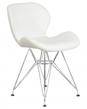 Стул обеденный DOBRIN BUTTERFLY CHROME, ножки хром, цвет белый в Нягани - nyagan.ok-mebel.com | фото 2