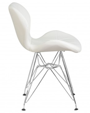 Стул обеденный DOBRIN BUTTERFLY CHROME, ножки хром, цвет белый в Нягани - nyagan.ok-mebel.com | фото 3