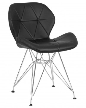 Стул обеденный DOBRIN BUTTERFLY CHROME, ножки хром, цвет чёрный в Нягани - nyagan.ok-mebel.com | фото