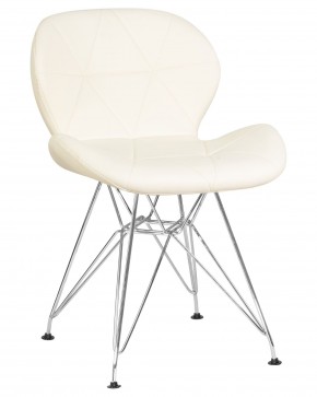 Стул обеденный DOBRIN BUTTERFLY CHROME, ножки хром, цвет кремовый в Нягани - nyagan.ok-mebel.com | фото