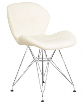 Стул обеденный DOBRIN BUTTERFLY CHROME, ножки хром, цвет кремовый в Нягани - nyagan.ok-mebel.com | фото 2