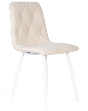 Стул обеденный DOBRIN CHILLY ROMBO, Бежевый Simple 44, основание белое в Нягани - nyagan.ok-mebel.com | фото 2