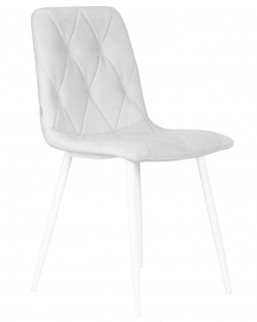 Стул обеденный DOBRIN CHILLY ROMBO, Светло-серый Simple 29, основание белое в Нягани - nyagan.ok-mebel.com | фото 2
