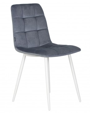 Стул обеденный DOBRIN CHILLY, Серо-голубой Holland 14, основание белое в Нягани - nyagan.ok-mebel.com | фото