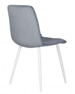 Стул обеденный DOBRIN CHILLY, Серо-голубой Holland 14, основание белое в Нягани - nyagan.ok-mebel.com | фото 4