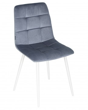 Стул обеденный DOBRIN CHILLY, Серо-голубой Holland 14, основание белое в Нягани - nyagan.ok-mebel.com | фото 7