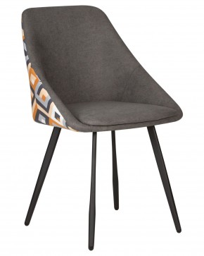 Стул обеденный DOBRIN MARKUS, ЭМАЛЬ ЧЕРНЫЙ МУАР ткань Candy Graphite+Escada Ochre в Нягани - nyagan.ok-mebel.com | фото