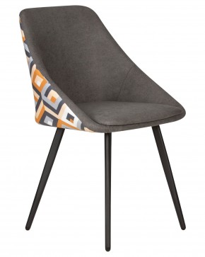 Стул обеденный DOBRIN MARKUS, ЭМАЛЬ ЧЕРНЫЙ МУАР ткань Candy Graphite+Escada Ochre в Нягани - nyagan.ok-mebel.com | фото 2