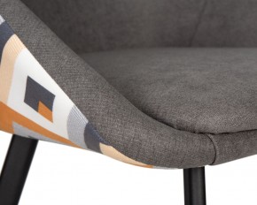 Стул обеденный DOBRIN MARKUS, ЭМАЛЬ ЧЕРНЫЙ МУАР ткань Candy Graphite+Escada Ochre в Нягани - nyagan.ok-mebel.com | фото 7