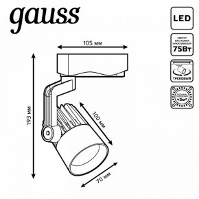 Светильник на штанге Gauss Track Light TR061 в Нягани - nyagan.ok-mebel.com | фото 6