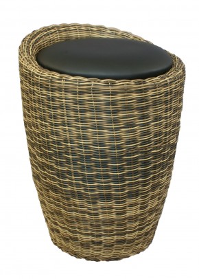 Табурет с местом для хранения LM-1100Rattan, чёрный в Нягани - nyagan.ok-mebel.com | фото