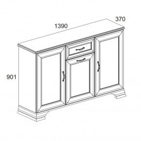 Тумба 3D1S, TIFFANY, цвет вудлайн кремовый в Нягани - nyagan.ok-mebel.com | фото 2