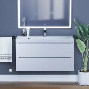 Тумба под раковину Uperwood Tanos 100 см, подвесная, белая матовая в Нягани - nyagan.ok-mebel.com | фото
