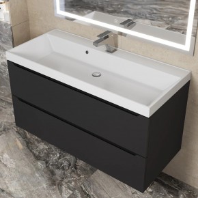 Тумба под раковину Uperwood Tanos 100 см, подвесная, черная матовая в Нягани - nyagan.ok-mebel.com | фото