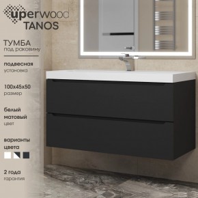 Тумба под раковину Uperwood Tanos 100 см, подвесная, черная матовая в Нягани - nyagan.ok-mebel.com | фото 3