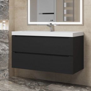Тумба под раковину Uperwood Tanos 100 см, подвесная, черная матовая в Нягани - nyagan.ok-mebel.com | фото 8