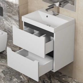 Тумба под раковину Uperwood Tanos 50 см, подвесная, белая/графит в Нягани - nyagan.ok-mebel.com | фото 7