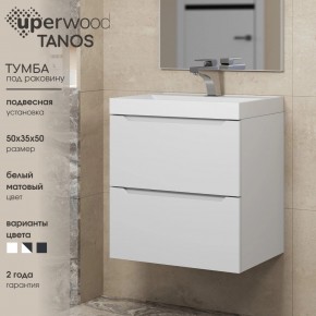 Тумба под раковину Uperwood Tanos 50 см, подвесная, белая матовая в Нягани - nyagan.ok-mebel.com | фото 6